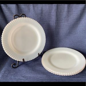 White Pedalware Milk Glass Antique Translucent Plates